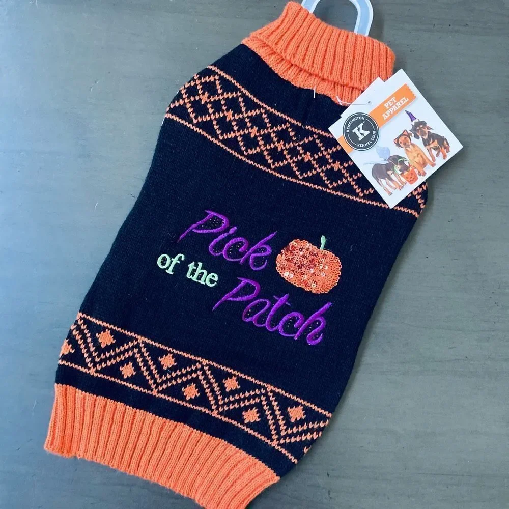 Halloween Pumpkin Dog Pick of the Patch Fall Pet Sweater